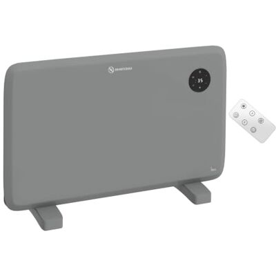 HOMCOM 1200W Electric Panel Heater Freestanding or Wall Mounted, Grey Convector Heater, LED Display, Open Window Detection, Timer, Overheat Protection, Remote Control HOMCOM 1200W Electric Panel Heater Freestanding or Wall Mounted, Grey Convector Heater, LED Display, Open Window Detection, Timer, Overheat Protection, Remote Control