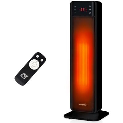 NETTA 23 Inch Tall Tower Heater 2000W Electric Ceramic Fan Heater with Remote Control & LED Display 75° Oscillation, Adjustable Thermostat & 24H Timer Energy Efficient Portable Space Heater NETTA 23 Inch Tall Tower Heater 2000W Electric Ceramic Fan Heater with Remote Control & LED Display 75° Oscillation, Adjustable Thermostat & 24H Timer Energy Efficient Portable Space Heater