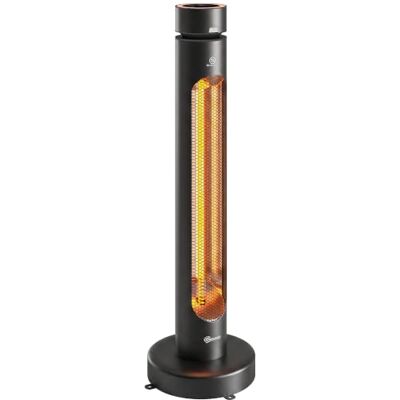 Outsunny 2000 W Electric Infrared Patio Heater Free Standing IP45 Black Oscillating Outdoor Garden Heater, Knob/Remote Control, 8 Heat Settings, 8H Timer, Tip-over Protection Outsunny 2000 W Electric Infrared Patio Heater Free Standing IP45 Black Oscillating Outdoor Garden Heater, Knob/Remote Control, 8 Heat Settings, 8H Timer, Tip-over Protection
