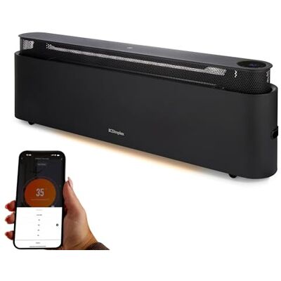 Dimplex ThermaIQ Baseboard Convector Heater, 2kW WiFi Black Eco mode energy saving, programmable 7-day timer, digital LED display, slim lightweight portable design Dimplex ThermaIQ Baseboard Convector Heater, 2kW WiFi Black Eco mode energy saving, programmable 7-day timer, digital LED display, slim lightweight portable design