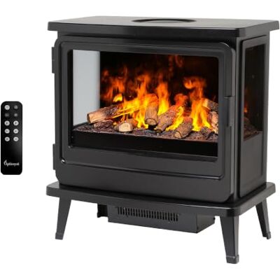 Dimplex Smithfield Large 3-sided Optimyst Water Vapour Electric Stove Realistic 3D water vapour flame effect, log fuel bed, 1000W/2000W settings, thermostat, remote Dimplex Smithfield Large 3-sided Optimyst Water Vapour Electric Stove Realistic 3D water vapour flame effect, log fuel bed, 1000W/2000W settings, thermostat, remote