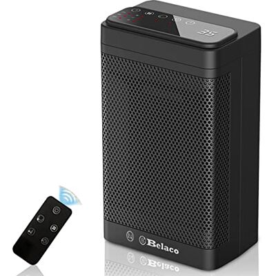 Belaco New Space Heater, Electric Heater, 12hrs Timer, Remote Control, Oscillation, Ceramic Fan Heater portable heater 1400W home office room heater, Overheat protection BEL-PTC-12B Belaco New Space Heater, Electric Heater, 12hrs Timer, Remote Control, Oscillation, Ceramic Fan Heater portable heater 1400W home office room heater, Overheat protection BEL-PTC-12B