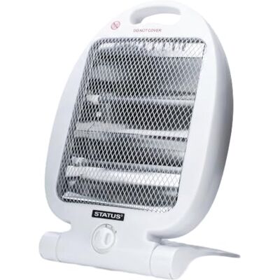 Status Quartz Heater 800 W Infrared Portable Heater with 2 Heat Settings, Safety Tip‑Over Protection, Built‑In Handle and Fold‑Away Stand, (QH‑800W1PKB) Status Quartz Heater 800 W Infrared Portable Heater with 2 Heat Settings, Safety Tip‑Over Protection, Built‑In Handle and Fold‑Away Stand, (QH‑800W1PKB)