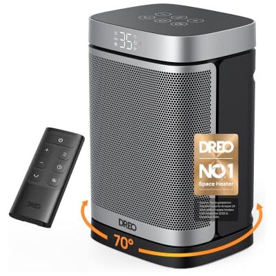 DREO Electric Space Heater, 70° Oscillating Portable Heaters for Home, 1500W PTC Ceramic Heater with Thermostat, Remote Control, 3 Mode 3 Speed, 1-12H Timer, Overheat & Tip-Over Protection, ECO-Mode DREO Electric Space Heater, 70° Oscillating Portable Heaters for Home, 1500W PTC Ceramic Heater with Thermostat, Remote Control, 3 Mode 3 Speed, 1-12H Timer, Overheat & Tip-Over Protection, ECO-Mode