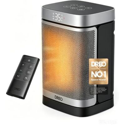 DREO Electric Space Heater, Portable Heaters for Home, 1500W PTC Ceramic Heater with Thermostat, Remote Control, 3 Mode 3 Speed, 1-12H Timer, Overheat & Tip-Over Protection, ECO-Mode DREO Electric Space Heater, Portable Heaters for Home, 1500W PTC Ceramic Heater with Thermostat, Remote Control, 3 Mode 3 Speed, 1-12H Timer, Overheat & Tip-Over Protection, ECO-Mode