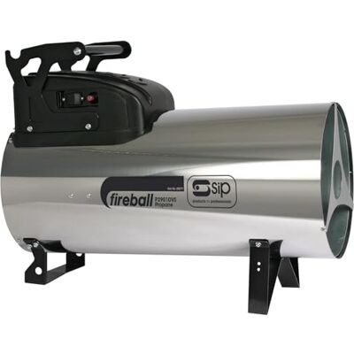 SIP FIREBALL 2901DV Propane Gas Space Heater, Electric 230V / 110V Dual Voltage, 85kW / 290,000 BTU/hr, 68,722ft³ Heating Area SIP FIREBALL 2901DV Propane Gas Space Heater, Electric 230V / 110V Dual Voltage, 85kW / 290,000 BTU/hr, 68,722ft³ Heating Area
