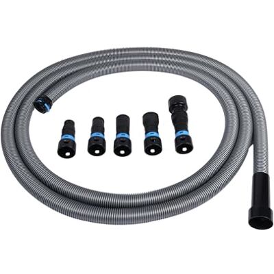 Cen-Tec Systems 94720 Quick Click 20 Ft. Hose for Home and Shop Vacuums with Expanded Multi-Brand Power Tool Adapter Set for Dust Collection, Silver Cen-Tec Systems 94720 Quick Click 20 Ft. Hose for Home and Shop Vacuums with Expanded Multi-Brand Power Tool Adapter Set for Dust Collection, Silver