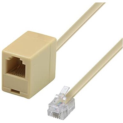 Waytex 39357 Telephone Extension Cable RJ11 Male to RJ11 Female 10 m Beige Waytex 39357 Telephone Extension Cable RJ11 Male to RJ11 Female 10 m Beige