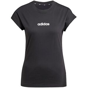 adidas Women's Essentials Linear Cotton T-Shirt, Black/White, S adidas Women's Essentials Linear Cotton T-Shirt, Black/White, S