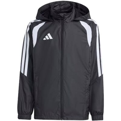 adidas Unisex Kids Tiro 26 League Windbreaker Kids Coat, black/white, 13-14 Years adidas Unisex Kids Tiro 26 League Windbreaker Kids Coat, black/white, 13-14 Years