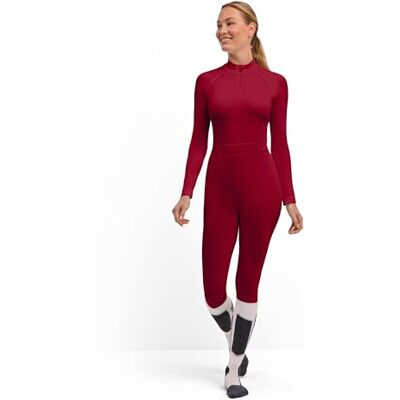 FALKE Women's Maximum Warm Long W Ti Functional Yarn Quick Dry Base Layer Bottom 1 Piece, Red Merlot 8117, M FALKE Women's Maximum Warm Long W Ti Functional Yarn Quick Dry Base Layer Bottom 1 Piece, Red Merlot 8117, M
