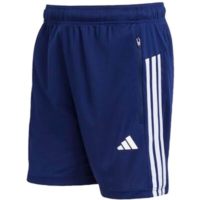 adidas Men's Workout Essentials Base 3-Stripes Pique Short 7Inch Shorts, Dark Blue/White, M adidas Men's Workout Essentials Base 3-Stripes Pique Short 7Inch Shorts, Dark Blue/White, M