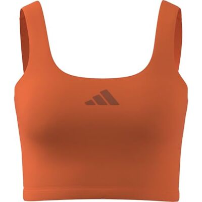 adidas Women's Optime Workout Twist Light Support Bra Tank, Pure Orange, L adidas Women's Optime Workout Twist Light Support Bra Tank, Pure Orange, L