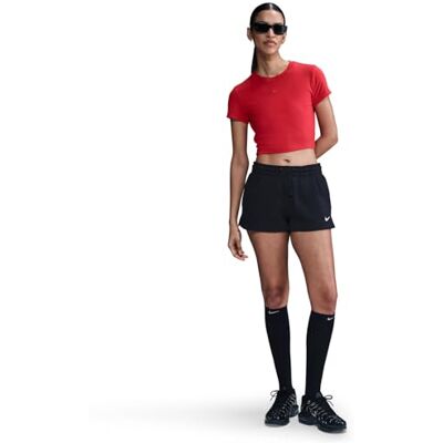 Nike Women's W NSW Phnx FLC Mr Std Short, Black/Sail, S Nike Women's W NSW Phnx FLC Mr Std Short, Black/Sail, S