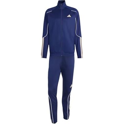 adidas Men's Stadium 3-Stripes Track_Suit, dark blue/Crystal Linen, L Long adidas Men's Stadium 3-Stripes Track_Suit, dark blue/Crystal Linen, L Long