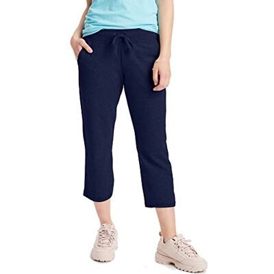 Hanes Women's Sweatpants, French Terry Capris, Women's Capri Joggers, Navy, S Hanes Women's Sweatpants, French Terry Capris, Women's Capri Joggers, Navy, S