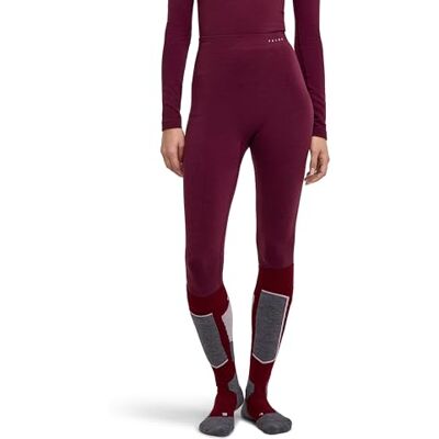 FALKE Women's Wool-Tech Protective 3/4 W Ti Wool Functional Yarn Quick Dry 1 Piece Base Layer Bottom, Red Barolo 8526, M FALKE Women's Wool-Tech Protective 3/4 W Ti Wool Functional Yarn Quick Dry 1 Piece Base Layer Bottom, Red Barolo 8526, M