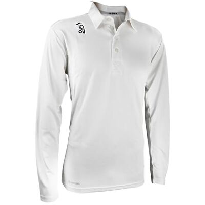 Kookaburra Hat Mens Pro Player Long Sleeve Size J6 Cricket Shirt, White, Junior 6 EU Kookaburra Hat Mens Pro Player Long Sleeve Size J6 Cricket Shirt, White, Junior 6 EU