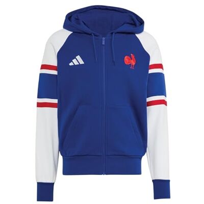 adidas Men's France Rugby Travel Full Zip Hoody Sweatshirt, mystery ink, 3XL adidas Men's France Rugby Travel Full Zip Hoody Sweatshirt, mystery ink, 3XL