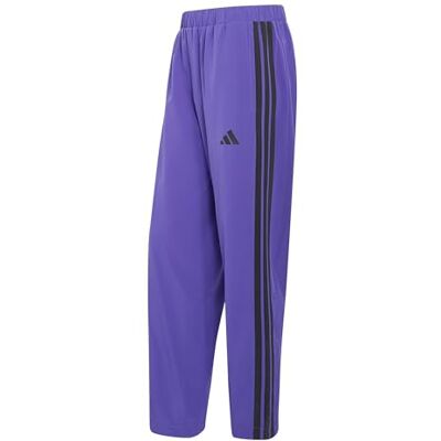 adidas Men's 3 Stripes Regular Fit Snap Woven Track Pants, Pure Purple, M Extra Tall adidas Men's 3 Stripes Regular Fit Snap Woven Track Pants, Pure Purple, M Extra Tall