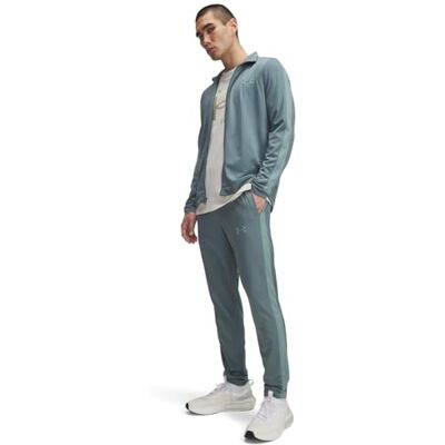 Under Armour Men's Rival Knit Tracksuit, Comfortable and Fast-Drying Top and Jogging Bottoms with Pockets, Men's Tracksuit for Training and Casual Wear,Jasper Blue/Serpentine/Serpentine,SM Under Armour Men's Rival Knit Tracksuit, Comfortable and Fast-Drying Top and Jogging Bottoms with Pockets, Men's Tracksuit for Training and Casual Wear,Jasper Blue/Serpentine/Serpentine,SM