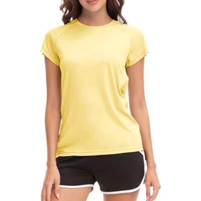 MEETWEE Swim Shirts for Women, Short Sleeve T Shirt Athletic Casual Tops Quick Dry UPF 50+ Running Surfing Workout Yoga Sun Tee Shirts Lemon Yellow MEETWEE Swim Shirts for Women, Short Sleeve T Shirt Athletic Casual Tops Quick Dry UPF 50+ Running Surfing Workout Yoga Sun Tee Shirts Lemon Yellow