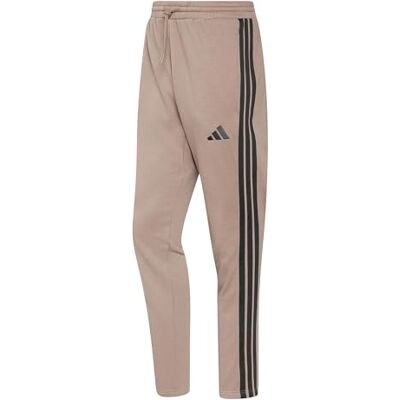 adidas Men's Essentials Three Stripes Fleece Open Hem Pants, Khaki Six/Black, M Extra Tall adidas Men's Essentials Three Stripes Fleece Open Hem Pants, Khaki Six/Black, M Extra Tall