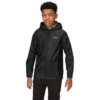 Regatta Unisex Kids Stormbreaker Waterproof Shell Jacket Black 11-12 Yrs Regatta Unisex Kids Stormbreaker Waterproof Shell Jacket Black 11-12 Yrs