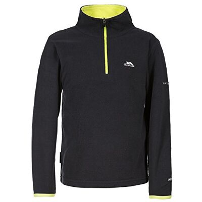 Trespass Boys Fleece Jumper Lightweight Warm Half Zip Pullover with Contrast Binding on Cuffs, Contrast Inner Collar, 1/2 Zip in Contrast Colour, 100% Polyester Microfleece Black Trespass Boys Fleece Jumper Lightweight Warm Half Zip Pullover with Contrast Binding on Cuffs, Contrast Inner Collar, 1/2 Zip in Contrast Colour, 100% Polyester Microfleece Black