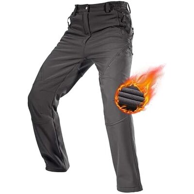 FREE SOLDIER Waterproof Walking Trousers for Men Thermal Fleece Lined Softshell Overtrousers Hiking Trousers Winter Outdoor Tactical Hunting Pants(Grey, 30 Long) FREE SOLDIER Waterproof Walking Trousers for Men Thermal Fleece Lined Softshell Overtrousers Hiking Trousers Winter Outdoor Tactical Hunting Pants(Grey, 30 Long)