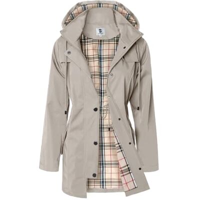 SaphiRose Lange Regenjacke für Damen, Outdoor-Regenmantel, Windbreaker, mit Kapuze SaphiRose Lange Regenjacke für Damen, Outdoor-Regenmantel, Windbreaker, mit Kapuze