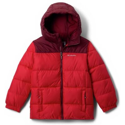 Columbia Youth Unisex Puffect Hooded Jacket, Hooded Puffer Jacket, Mountain Red, Rich Wine, S Columbia Youth Unisex Puffect Hooded Jacket, Hooded Puffer Jacket, Mountain Red, Rich Wine, S