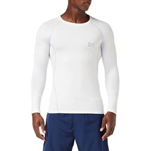 MEETYOO Men's MenÂ’s Compression Base Layer Top Long Sleeve T-shirt Sports Gear Fitness Tights for Running Gy Shirt, White, S UK