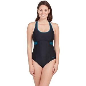 Zoggs Women's Dakota Crossback One Piece Swimsuit, Black/Green, 6 Zoggs Women's Dakota Crossback One Piece Swimsuit, Black/Green, 6