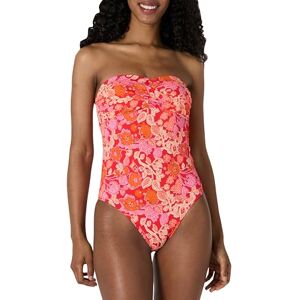 Amazon Essentials Women's Bandeau One-Piece Swimsuit, Bright Red Folk Floral Multi, Large Amazon Essentials Women's Bandeau One-Piece Swimsuit, Bright Red Folk Floral Multi, Large