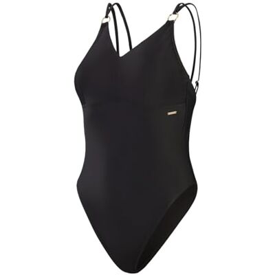Speedo Women's Shaping Strappy 1 Piece Swimsuit Shapewear Beach and Holiday Swimwear, Black, 32/8 Speedo Women's Shaping Strappy 1 Piece Swimsuit Shapewear Beach and Holiday Swimwear, Black, 32/8