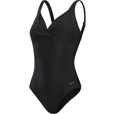 Speedo Women's Shaping Cross Knot One Piece Swimsuit Shapewear Beach and Holiday Swimwear Swimwear, Black, 8 Speedo Women's Shaping Cross Knot One Piece Swimsuit Shapewear Beach and Holiday Swimwear Swimwear, Black, 8