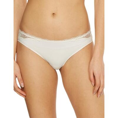 Calvin Klein Women Bikini Shape Briefs with Lace, White (Ivory), XL Calvin Klein Women Bikini Shape Briefs with Lace, White (Ivory), XL