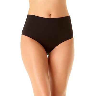 Anne Cole Women's High Waist to Fold Over Shirred Bikini Bottom Swimsuit, Black, Medium Anne Cole Women's High Waist to Fold Over Shirred Bikini Bottom Swimsuit, Black, Medium