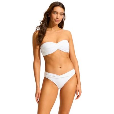 Seafolly Women's Twist Band Hipster Full Coverage Bikini Bottom Swimsuit Seafolly Women's Twist Band Hipster Full Coverage Bikini Bottom Swimsuit