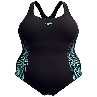 Speedo Women's Placement Medalist (+) Swimsuit One Piece Swiming Costume, Dark Teal, 46 Speedo Women's Placement Medalist (+) Swimsuit One Piece Swiming Costume, Dark Teal, 46