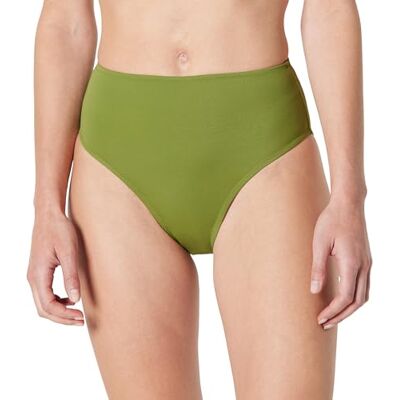 Amazon Essentials Women's High Waist High Leg Bikini Bottom, Olive, 10 Amazon Essentials Women's High Waist High Leg Bikini Bottom, Olive, 10