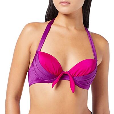 Pour Moi ? Women's Bahamas Halterneck Bikini Top, Purple (Purple/Pink), 32FF Pour Moi ? Women's Bahamas Halterneck Bikini Top, Purple (Purple/Pink), 32FF