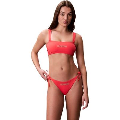 Calvin Klein Women Side Tie Bottom LV00Q61220 Swim Bottoms, Pink (Punch Pink), M Calvin Klein Women Side Tie Bottom LV00Q61220 Swim Bottoms, Pink (Punch Pink), M