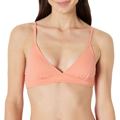 Amazon Essentials Women's Light-Support Classic Bikini Swimsuit Top, Coral Pink, 18 Amazon Essentials Women's Light-Support Classic Bikini Swimsuit Top, Coral Pink, 18