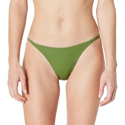 Amazon Essentials Women's No-Tie String Swim Bikini Bottoms, Olive, 12 Amazon Essentials Women's No-Tie String Swim Bikini Bottoms, Olive, 12
