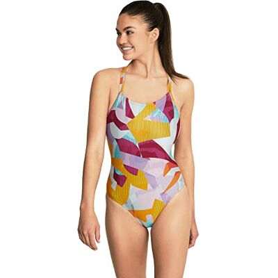 Speedo Women's Swimsuit One Piece Prolt Volt Back Printed, Abstract Radiant Yellow, 28 Speedo Women's Swimsuit One Piece Prolt Volt Back Printed, Abstract Radiant Yellow, 28