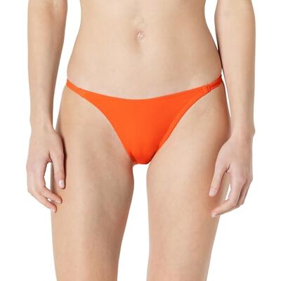 Amazon Essentials Women's No-Tie String Swim Bikini Bottoms, Orange, 10 Amazon Essentials Women's No-Tie String Swim Bikini Bottoms, Orange, 10