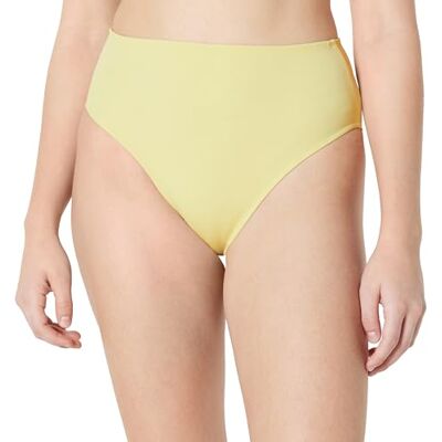 Amazon Essentials Women's High Waist High Leg Bikini Bottom, Light Yellow, 12 Amazon Essentials Women's High Waist High Leg Bikini Bottom, Light Yellow, 12