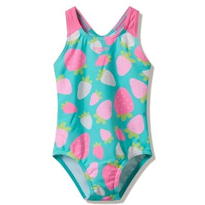 Speedo Girl's Infant Placement Swimsuit, Aqua Breeze, 3-6 Speedo Girl's Infant Placement Swimsuit, Aqua Breeze, 3-6